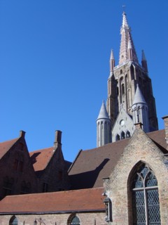 Bruges. Flèche de l'Eglise Notre-Dame (Onze Lieve Vrouwekerk)