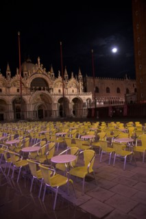 Venise 2008-2009. Nuit, Place Saint-Marc, Basilique Saint-Marc (San Marco), Palais des Doges,
