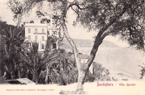Carte postale ancienne de la Villa Garnier à Bordighera (Italie)