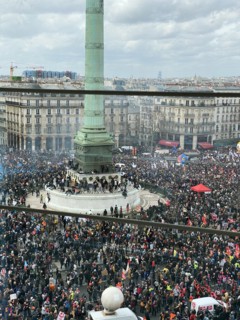 Place de la Bastille à Paris, Manifestation, 23 mars 2023