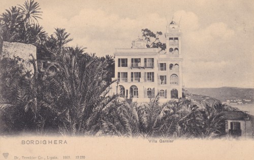 Carte postale ancienne de la Villa Garnier à Bordighera (Italie)
