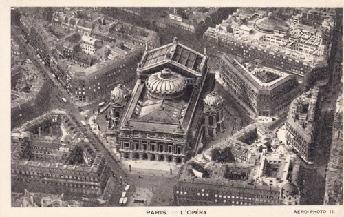 Vue aérienne l'Opéra Garnier, vers 1910