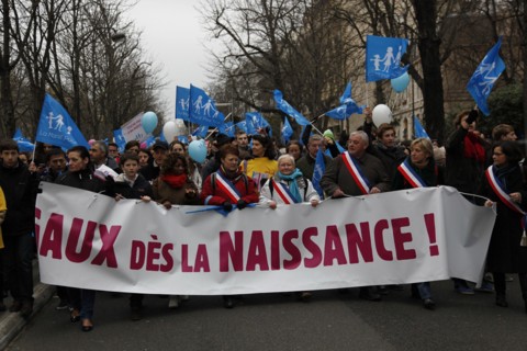 Manifestation contre le mariage pour tous