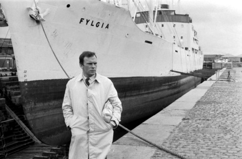 Jean-Louis Trintignant sur le tournage du film "Trans-Europ-Express"