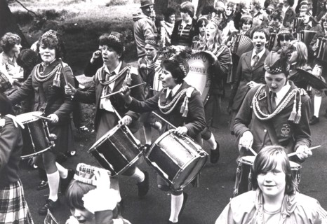 Band on the march, Belfast