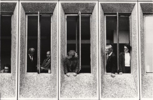Watching from office windows, Phibsboro, Dublin