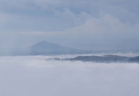 Dublin bay in mist