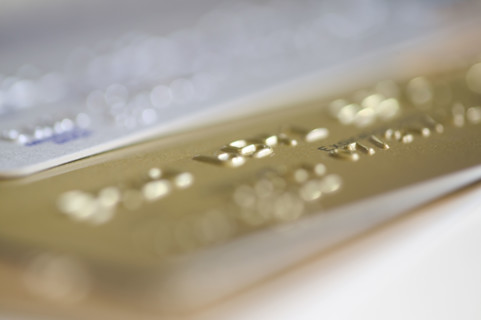 Ultra closeup of credit cards.