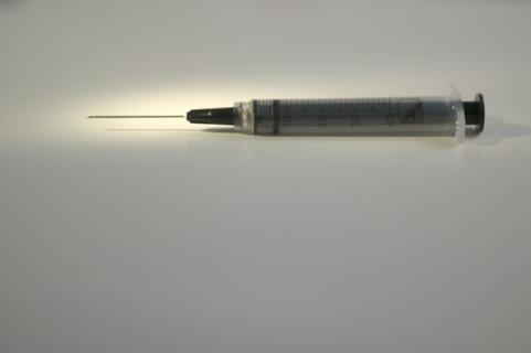 A medical hypodermic needle.