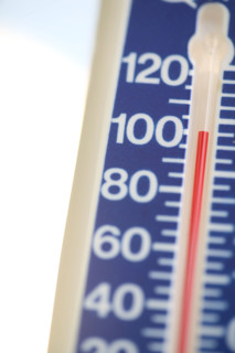 A very hot temperature.