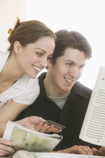 Couple shopping online.