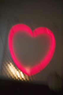 Glowing pink heart.