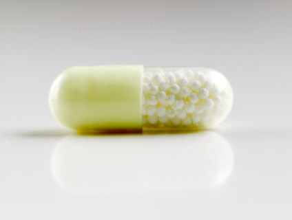 Medication in a capsule.