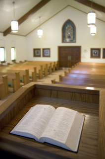 Church interior and pulpit.