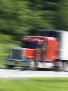 Semi truck on highway.