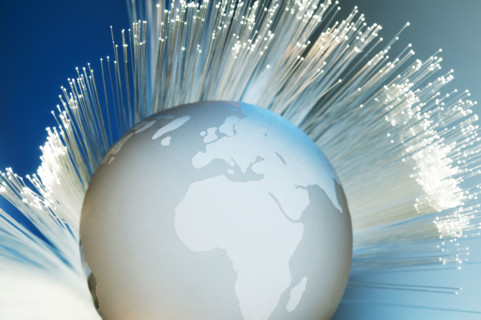 Fiber optics with globe.