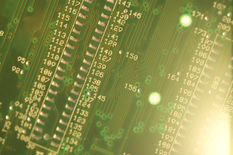 Closeup of a circuit board.