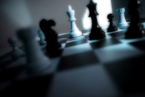 Still life of a chess game.