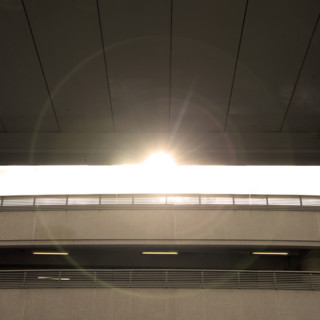 Architectural feature and the sun.