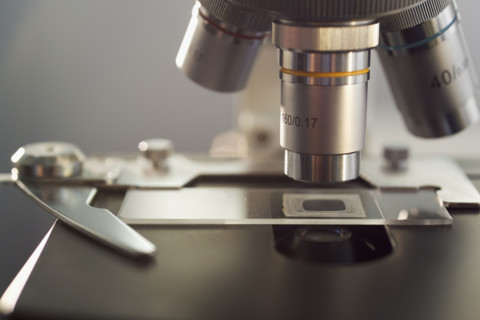 Still life of a microscope.