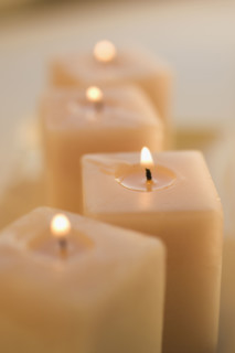A group of lighted candles.