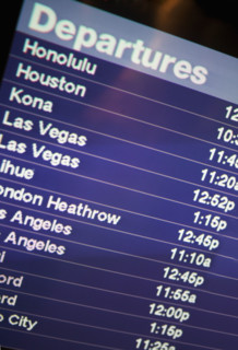 Airport departure schedule.