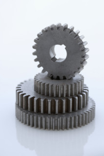 Stack of large gears.