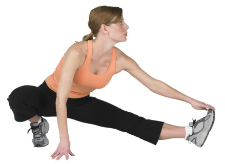 Young woman exercising.