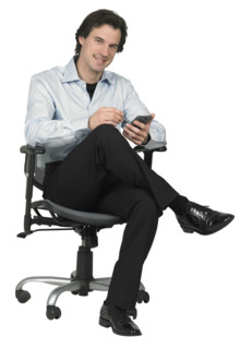 Man holding a PDA.