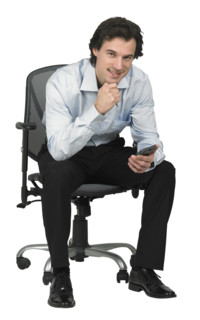 Man holding a PDA.
