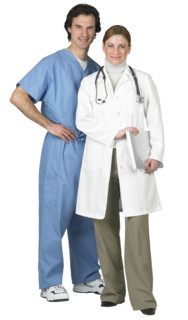 Male and female medical professionals.