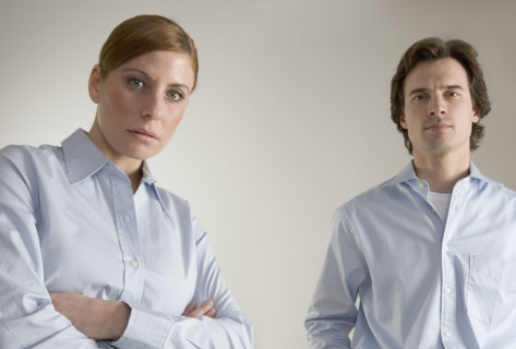 Serious business couple.