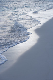 Deserted beach scene.