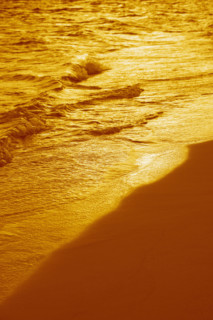 Deserted beach scene.