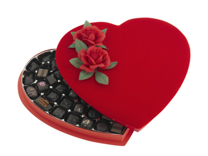 Box of Valentine's Day chocolates.