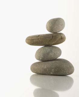Still life of a stack of stones.
