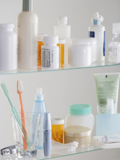 Still life of medicine cabinet.
