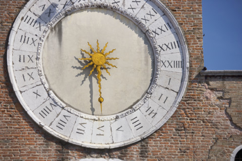 Clock of San Giacomo di Rialto San Polo Venice Italy .