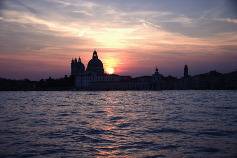Church of Santa Maria Della Salute and Punta della Dogana Venice Italy.