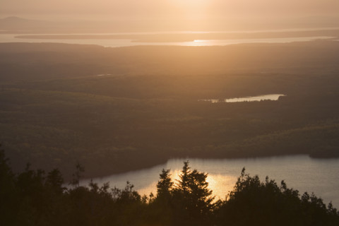 Sunset from Cadillac Mountain in Maine.
