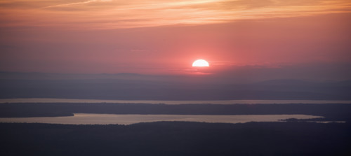 Sunset from Cadillac Mountain Acadia National Park Maine.