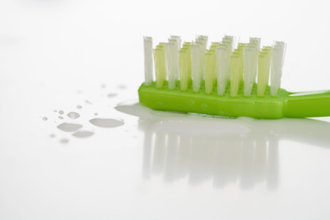 Closeup of a toothbrush.