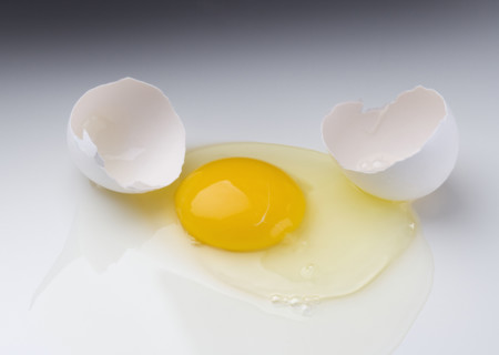 Raw egg cracked open.