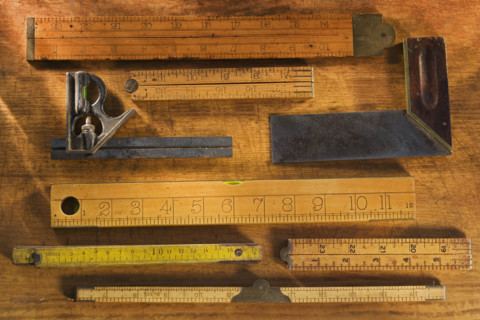 Antique rulers.