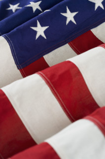 Folds of American flag.