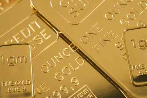 Closeup of gold bars.
