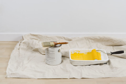 Still life of painting tools.