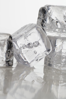Closeup of ice cubes.