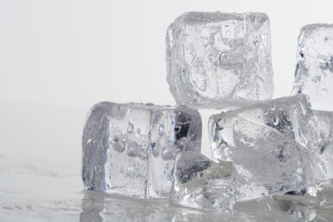 Closeup of ice cubes.