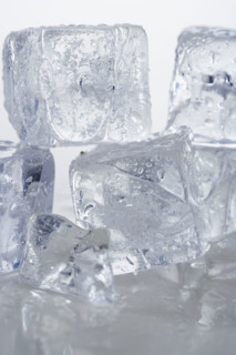 Closeup of ice cubes.